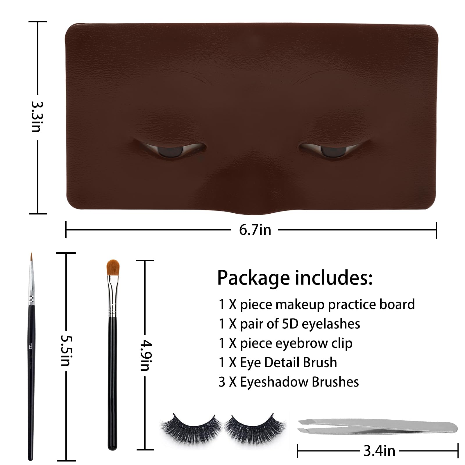 3D Eye Makeup Practice Board - Reusable Silicone Face Mannequin for Beginners | Perfect Makeup Training Tool for Eyeshadow, Eyeliner & Eyebrow Techniques | Ideal for Beauty Students, Artists & Home Practice (Black)