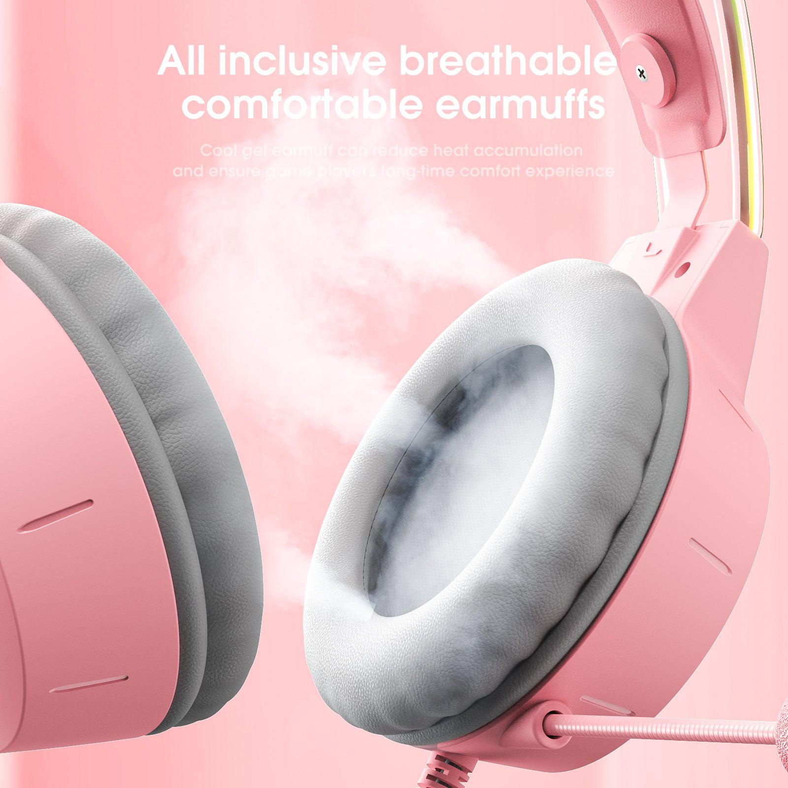 ONIKUMA X15 PRO Wireless Gaming Headset with Deer Ears - Noise Cancelling Mic, RGB Lights for PC, PS4, PS5, Xbox - Perfect for Gaming, Streaming & Cosplay