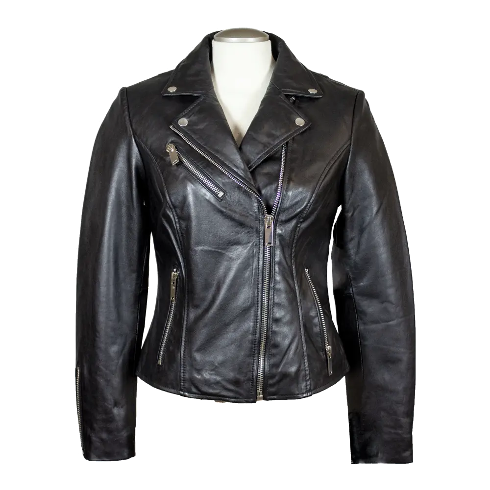 BOL Women's Biker Style Leather Jacket - Fashion Motorcycle Jacket for Women, Genuine Leather, Stylish Outerwear for Riding & Everyday Wear