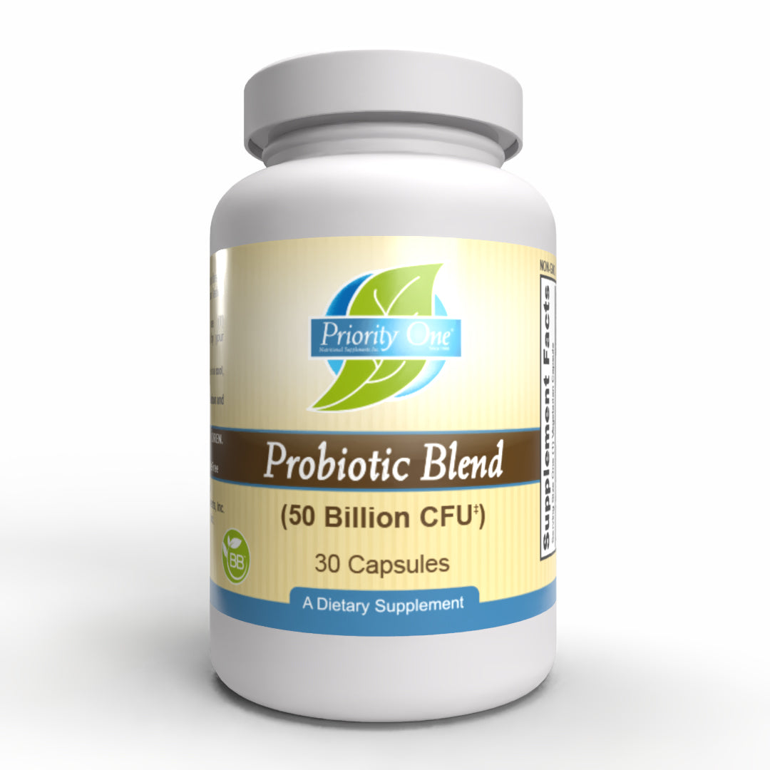 50 Billion CFU Probiotic Blend (30 Capsules) - Supports Digestive Health & Immune System - Perfect for Daily Gut Wellness & Travel