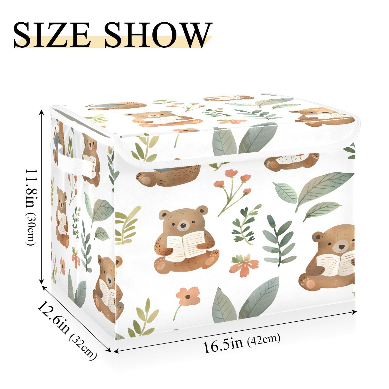 Foldable Fabric Storage Bins with Lids - Collapsible Organizer Boxes for Home, Bedroom, Closet & Office - Perfect for Books, Toys, Blankets & Seasonal Items Storage