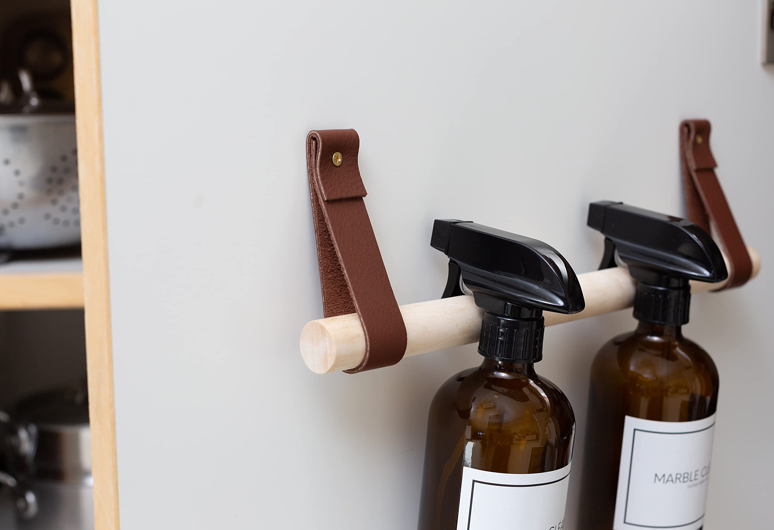 Space-Saving Cabinet Door Storage Rail - Organize Kitchen Pantry & Bathroom Supplies | Holds Spray Bottles, Towels & Cleaning Products | Perfect for Small Spaces & Clutter-Free Homes