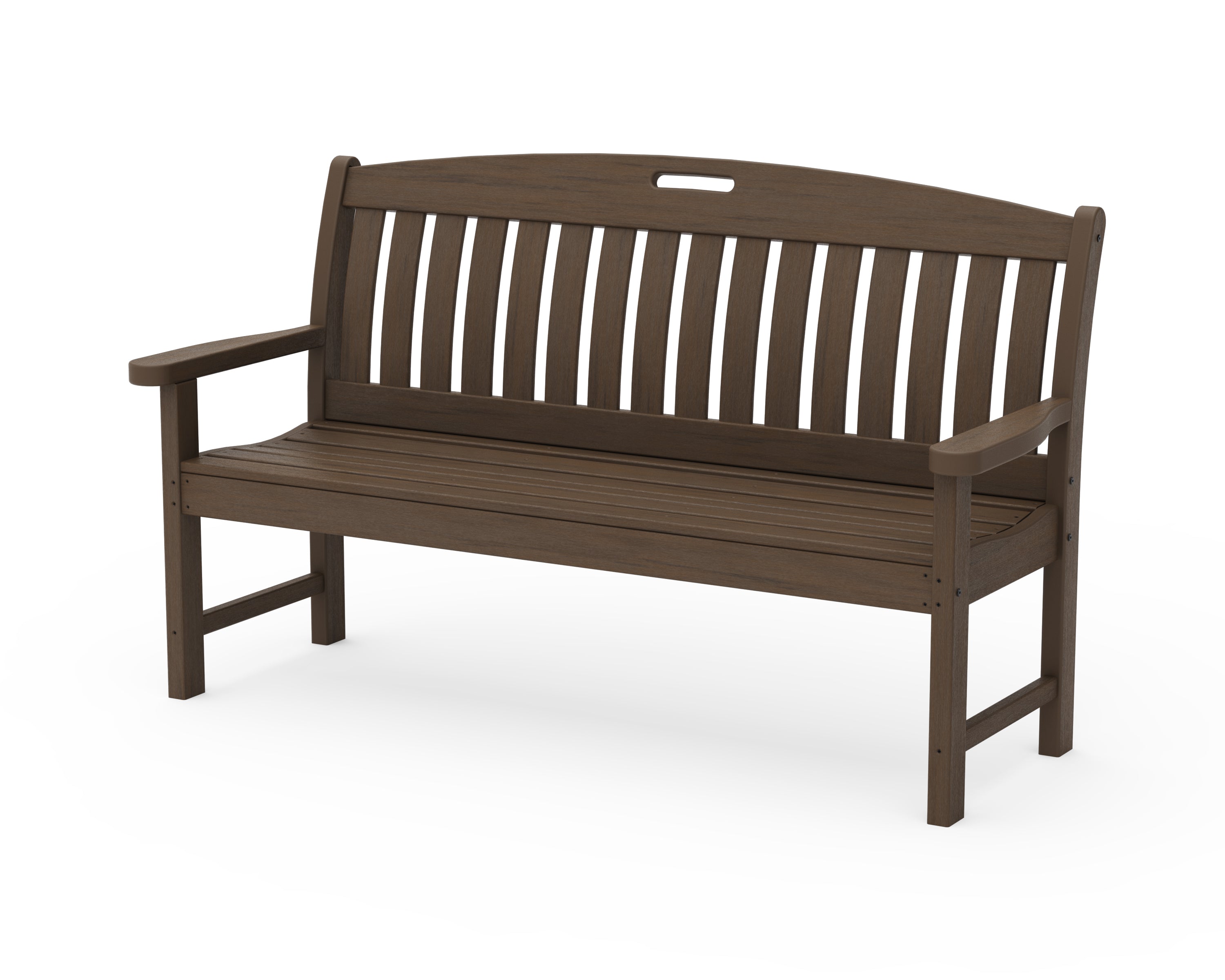 POLYWOOD Nautical 60-Inch Outdoor Bench - All-Weather Resin Wicker Patio Furniture for Poolside, Garden, Deck & Backyard Relaxation