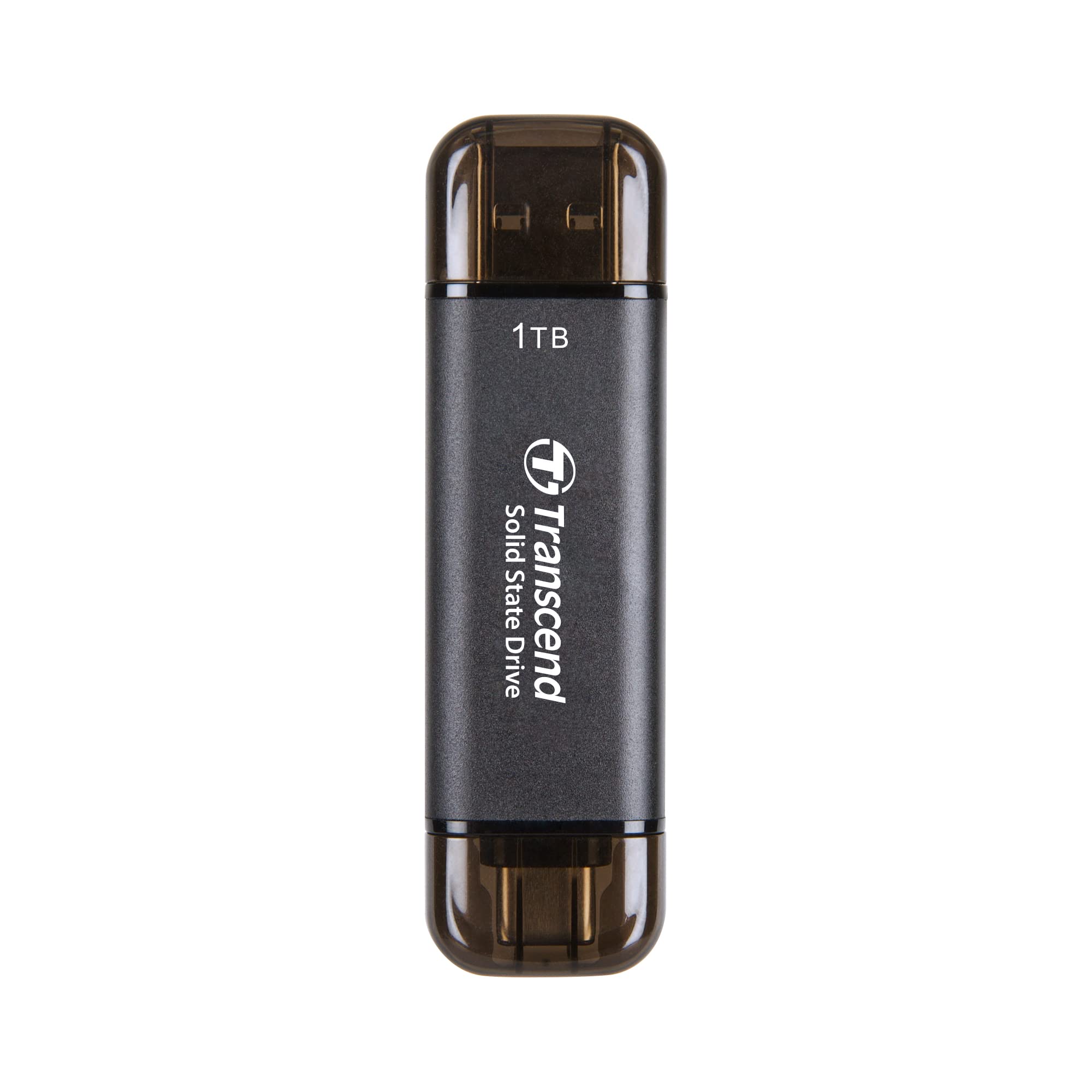 Transcend 310C 1TB External SSD Portable Hard Drive - USB C & USB 3.2 Gen 2 Compatible, 1050MB/s High Speed, Shockproof & Lightweight - Perfect for iPhone 15 Pro Max, MacBook, iPad, PC, Laptop & Desktop - 5 Year Warranty (Black) | Great for Gaming, Video Editing & Data Backup