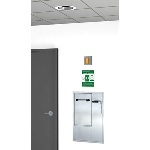 Guardian GBF2160 Recessed Lab Emergency Shower & Eyewash Station - ANSI Compliant Safety Equipment for Chemical Spills & Eye Rinsing in Laboratories, Factories & Industrial Workplaces
