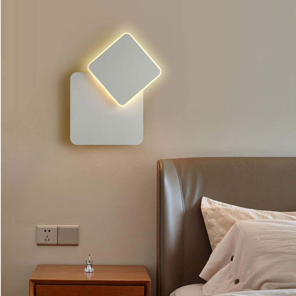 360° Rotatable LED Wall Lamp - Modern Square Sconce Light for Bedroom & Living Room (5W/16W, White/Black) | Dimmable Home Decoration Lighting for Ambient & Accent Illumination