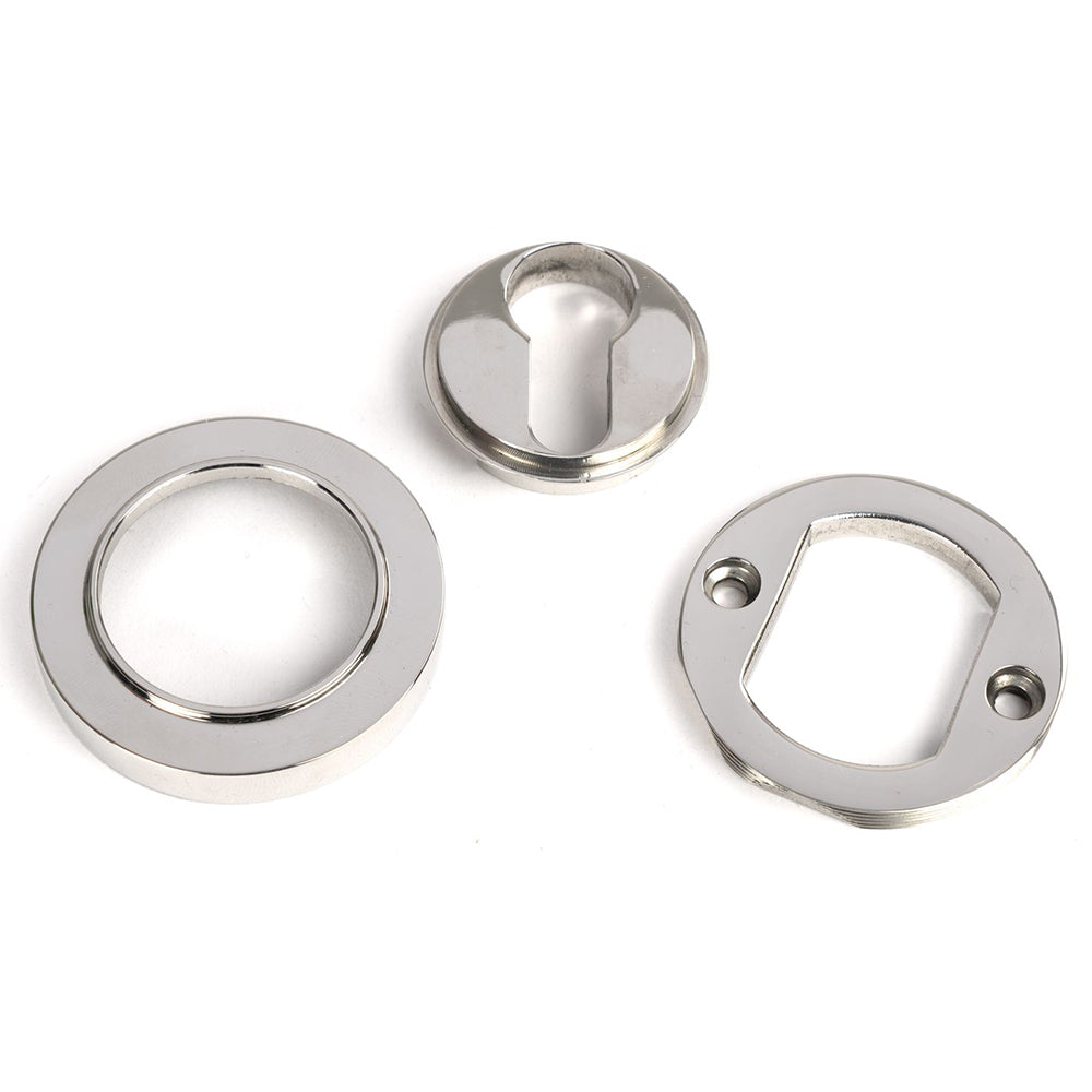 Polished Stainless Steel Round Euro Escutcheon Plate - Concealed Bathroom Fixture for Shower, Sink & Toilet Installation