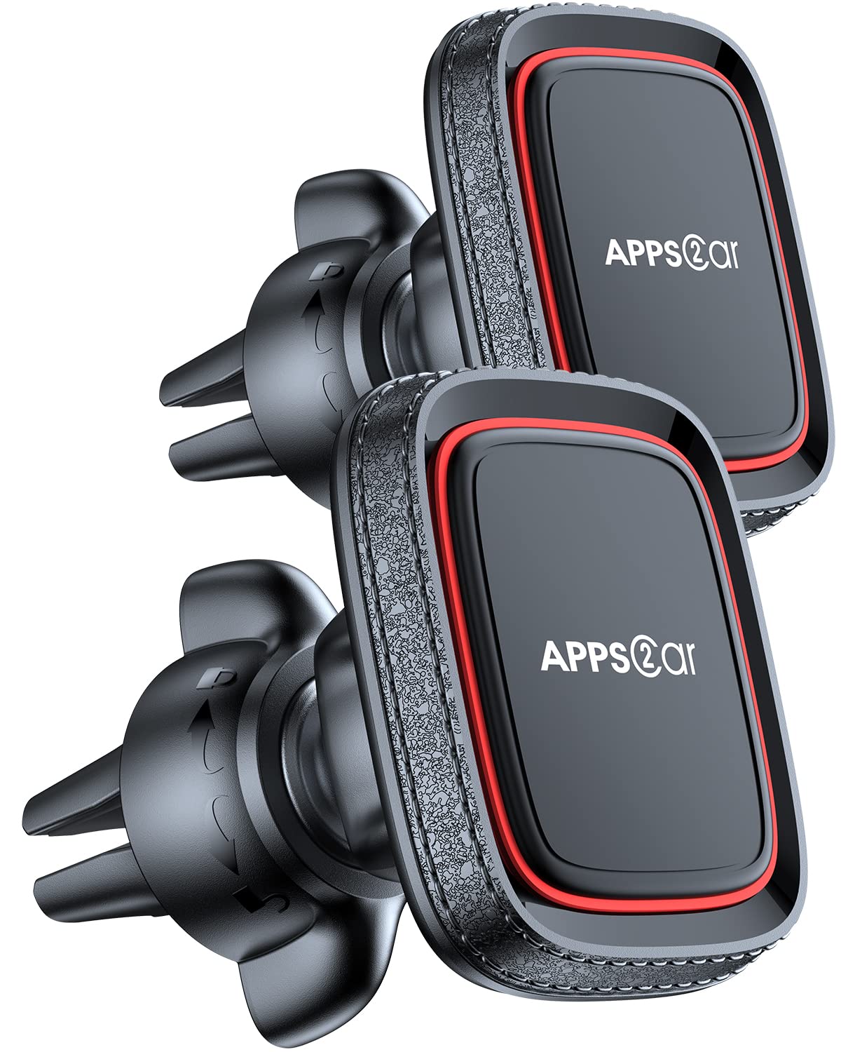 APPS2Car 2 Pack Magnetic Phone Car Mount - Strong 6 Magnet Vent Holder with Adjustable Tightening System for iPhone, Samsung & Smartphones | Perfect for Commuting, Road Trips & Hands-Free Driving
