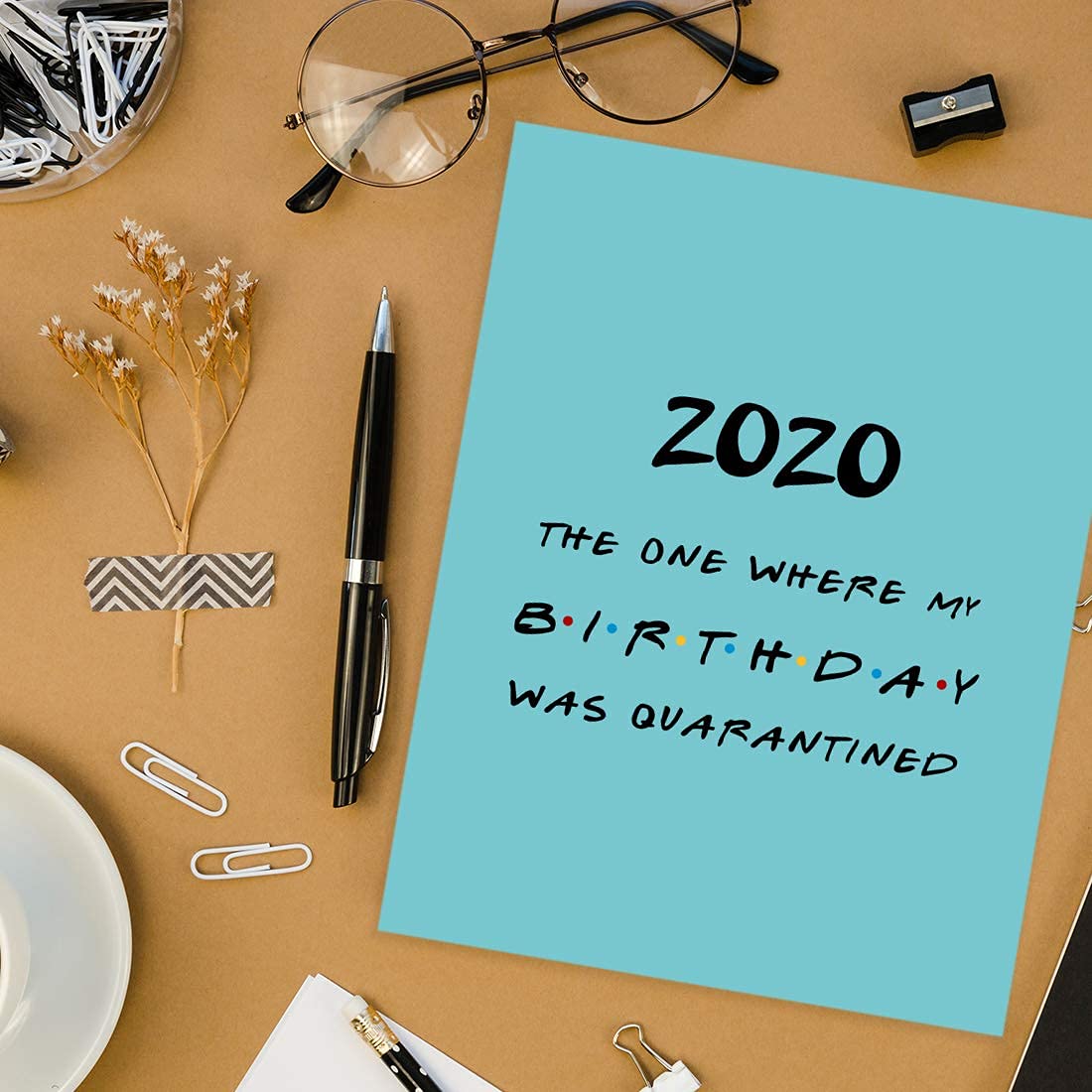 Happy Birthday Jumbo Card - 8.5 x 11 Inch Funny Greeting Card for Him or Her - The One Where My Birthday Was - Social Distance Birthday Card - 1 Pack - Perfect for Virtual Celebrations & Long-Distance Wishes