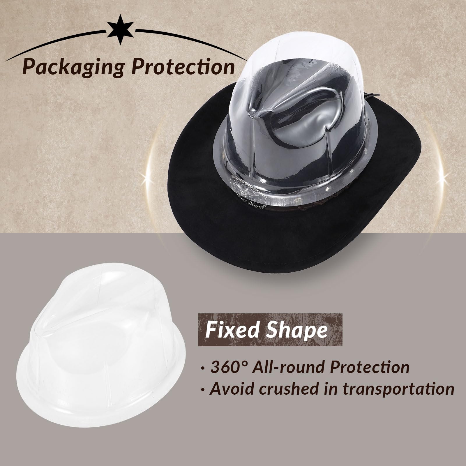 SANSTHS Western Cowboy Hats for Men & Women - Wide Brim Felt Cowgirl Hat with Leather Band - Perfect for Rodeo, Country Music Festivals & Western Fashion Outfits
