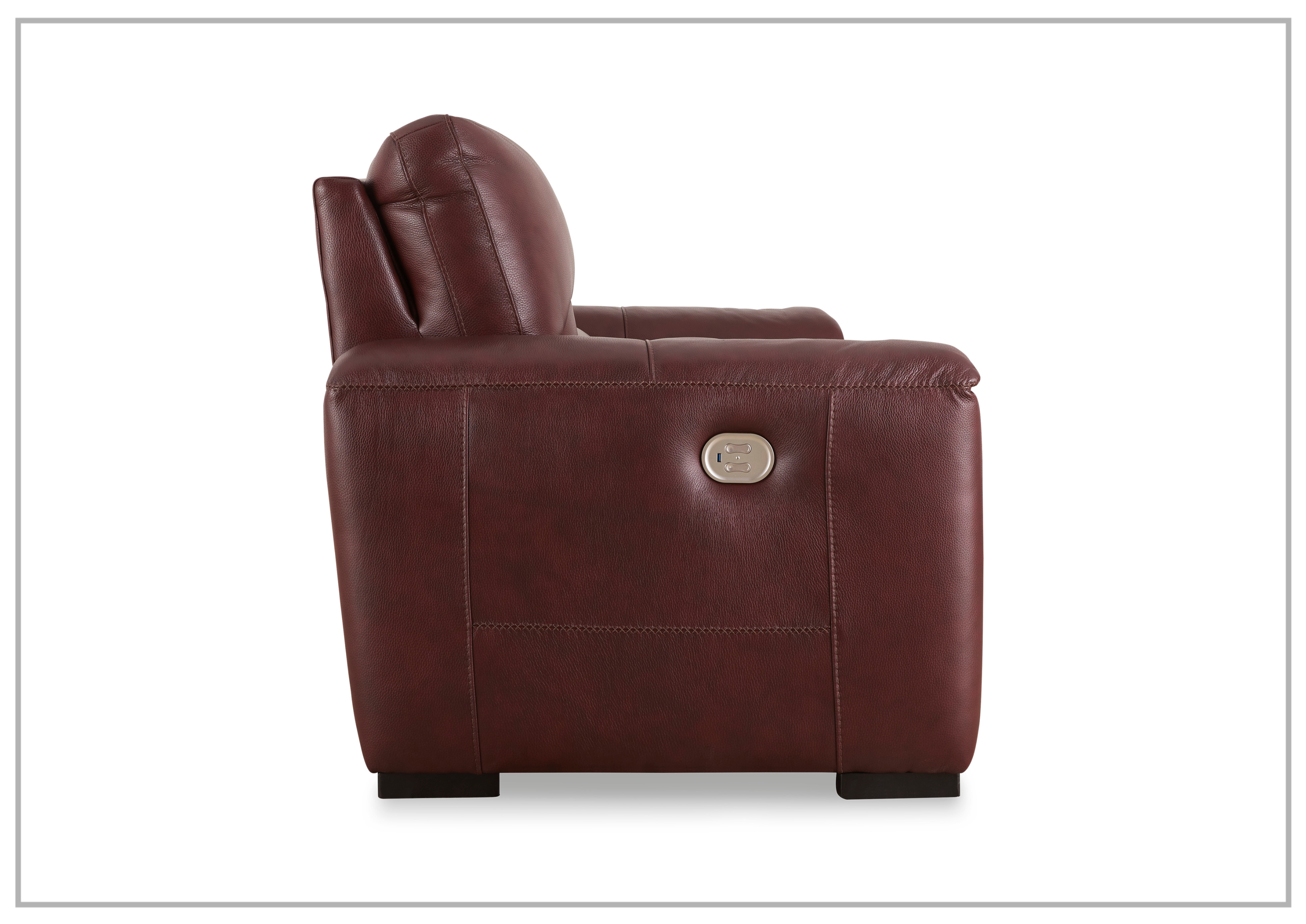 Adriano Dual Power Leather Reclining Loveseat with Console - Modern PU Leather Sofa with USB Charging & Cup Holders - Perfect for Living Room, Home Theater & Small Spaces
