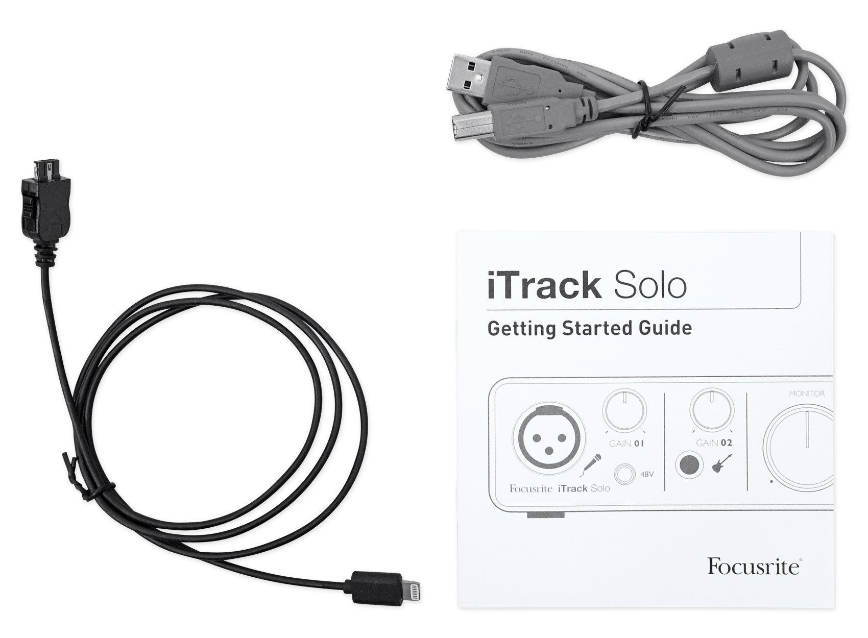 Focusrite iTrack Solo Lightning USB Audio Interface with Studio Microphone & Cable - Perfect for Podcasting, Music Recording & Home Studio Setup