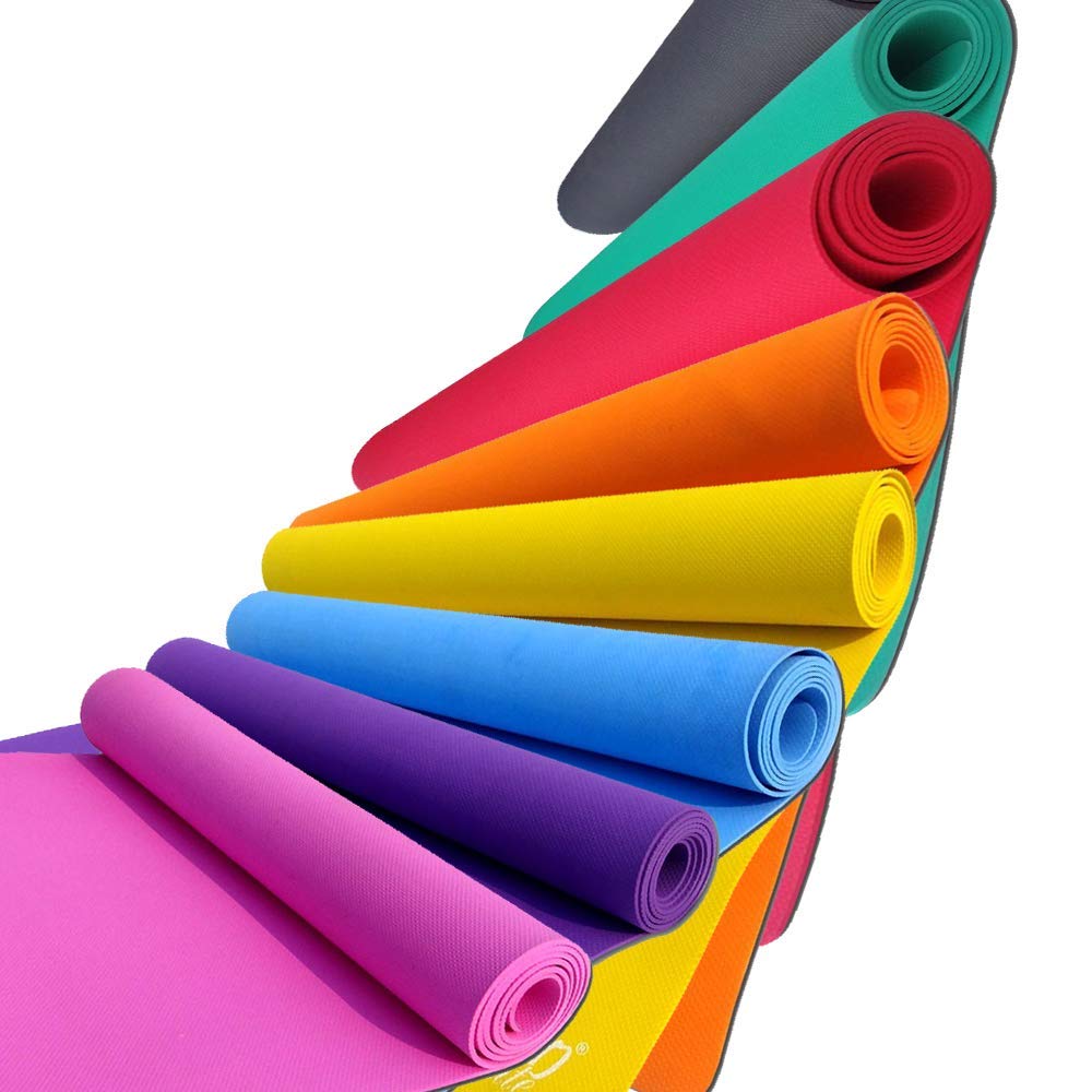 Effingo 4mm Thick Non-Slip Yoga Mat with Carry Strap - Eco-Friendly EVA Material for Yoga, Pilates & Home Workouts - Perfect for Gym, Travel & Outdoor Exercise (Multicolor)