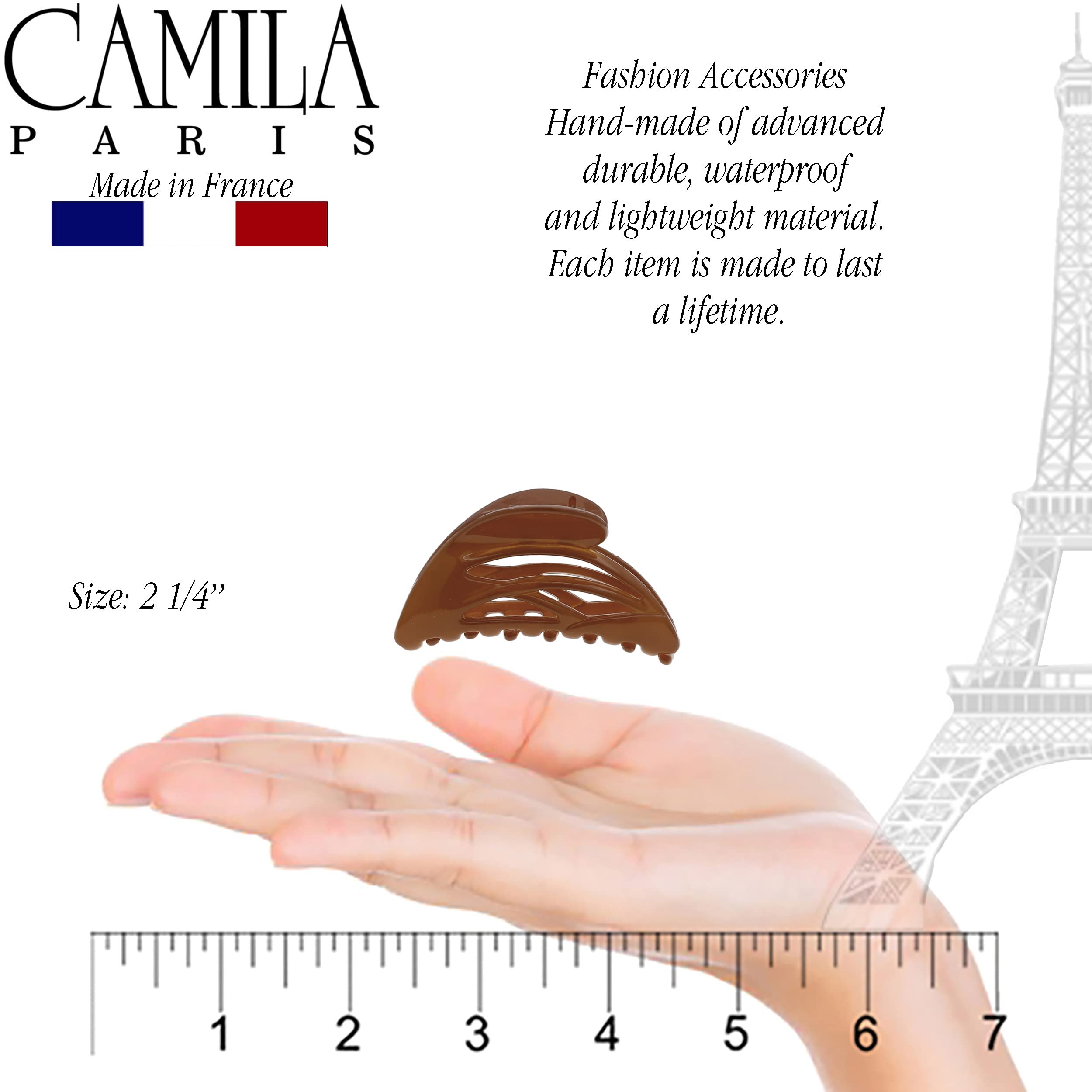 Camila Paris CP3431 French Hair Clip for Women - Small Dolphin Caramel Hair Claw Clip | Strong Hold No Slip Grip | Fashionable & Durable Hair Accessories | Perfect for Beach, Office & Everyday Use | Made in France