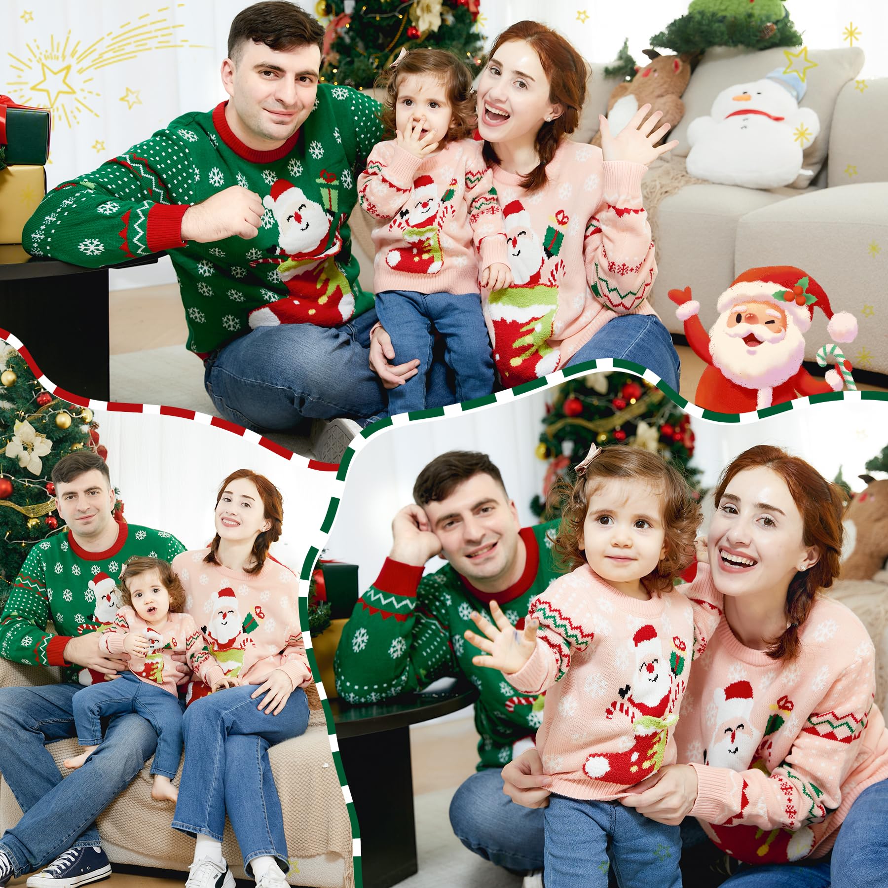 Family Matching Christmas Sweaters - Funny Ugly Holiday Pullover Tops for Kids & Adults | Cozy Xmas Jumper for Family Photos, Christmas Parties & Festive Gatherings