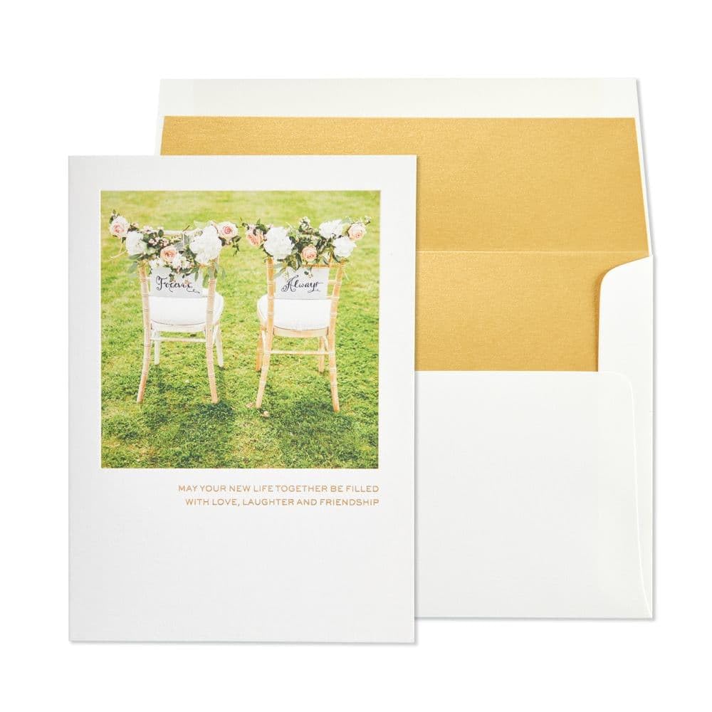 Elegant Wedding Chairs with Decorative Cards - Perfect for Ceremonies, Receptions, and Special Events