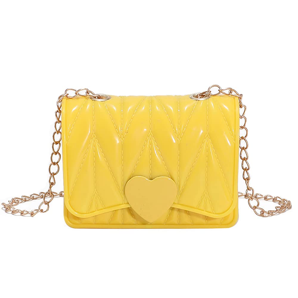 Cute Mini Shoulder Bag for Little Girls - Heart Shaped Crossbody Purse for Toddlers & Kids (Yellow) | Perfect for School, Parties & Daily Use