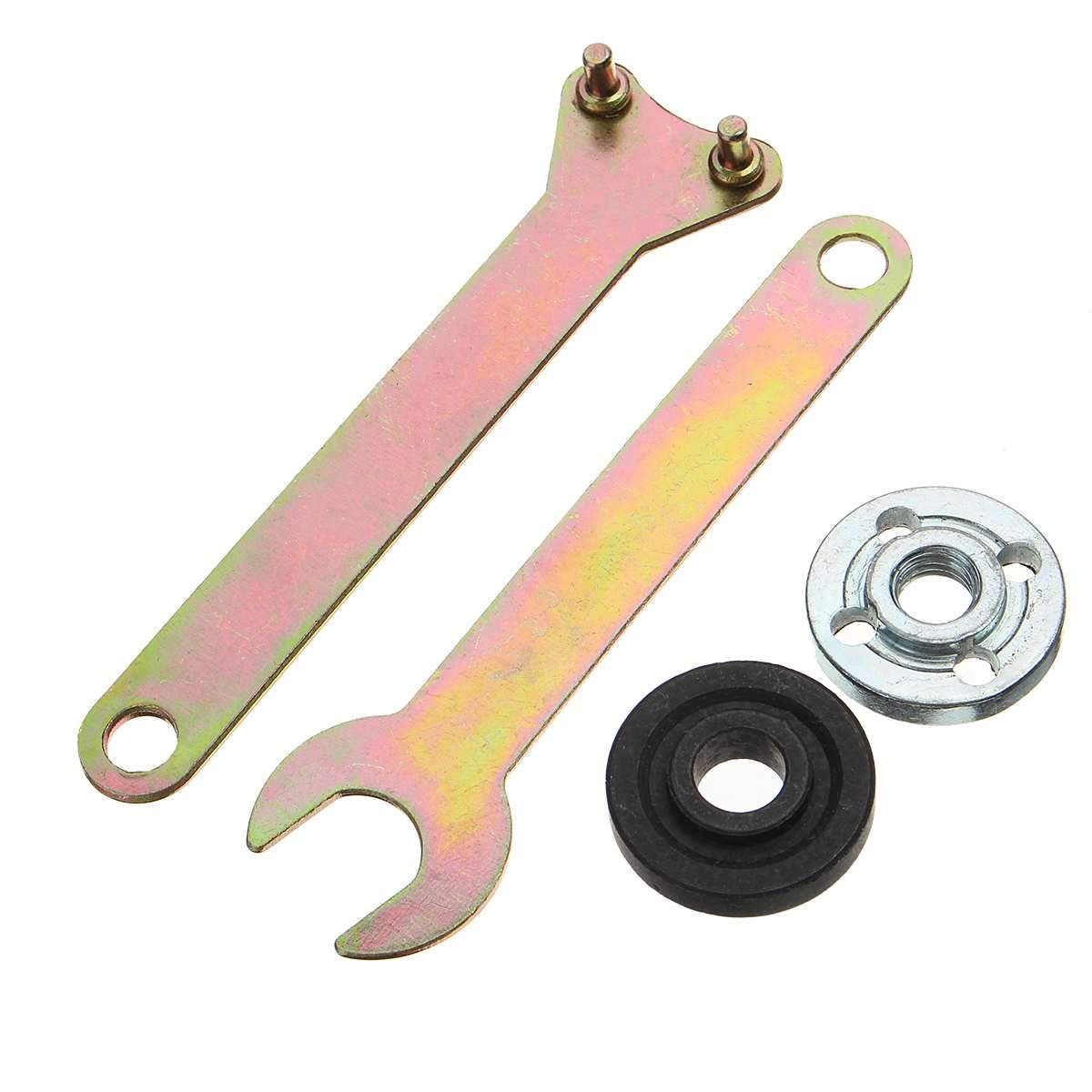 4-Piece Replacement Wrench Flange Nut Set - 35% Metal Grinder Lock Flange Nuts with Spanner for DeWalt & Makita (Black) | Perfect for Power Tool Maintenance & DIY Projects