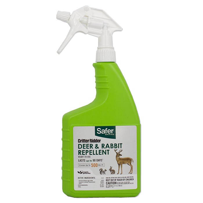 Critter Ridder Deer & Rabbit Repellent Ready-to-Use 32 oz - Effective Animal Repellent Spray for Gardens, Lawns & Flower Beds - Protects Plants from Deer, Rabbits & Small Pests