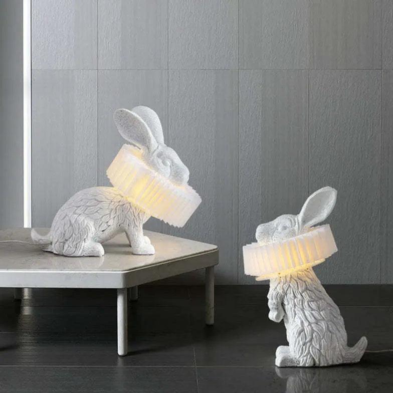 White Rabbit Design Table Lamp - Modern LED Night Light for Bedroom, Nursery & Living Room - Perfect for Reading & Decor