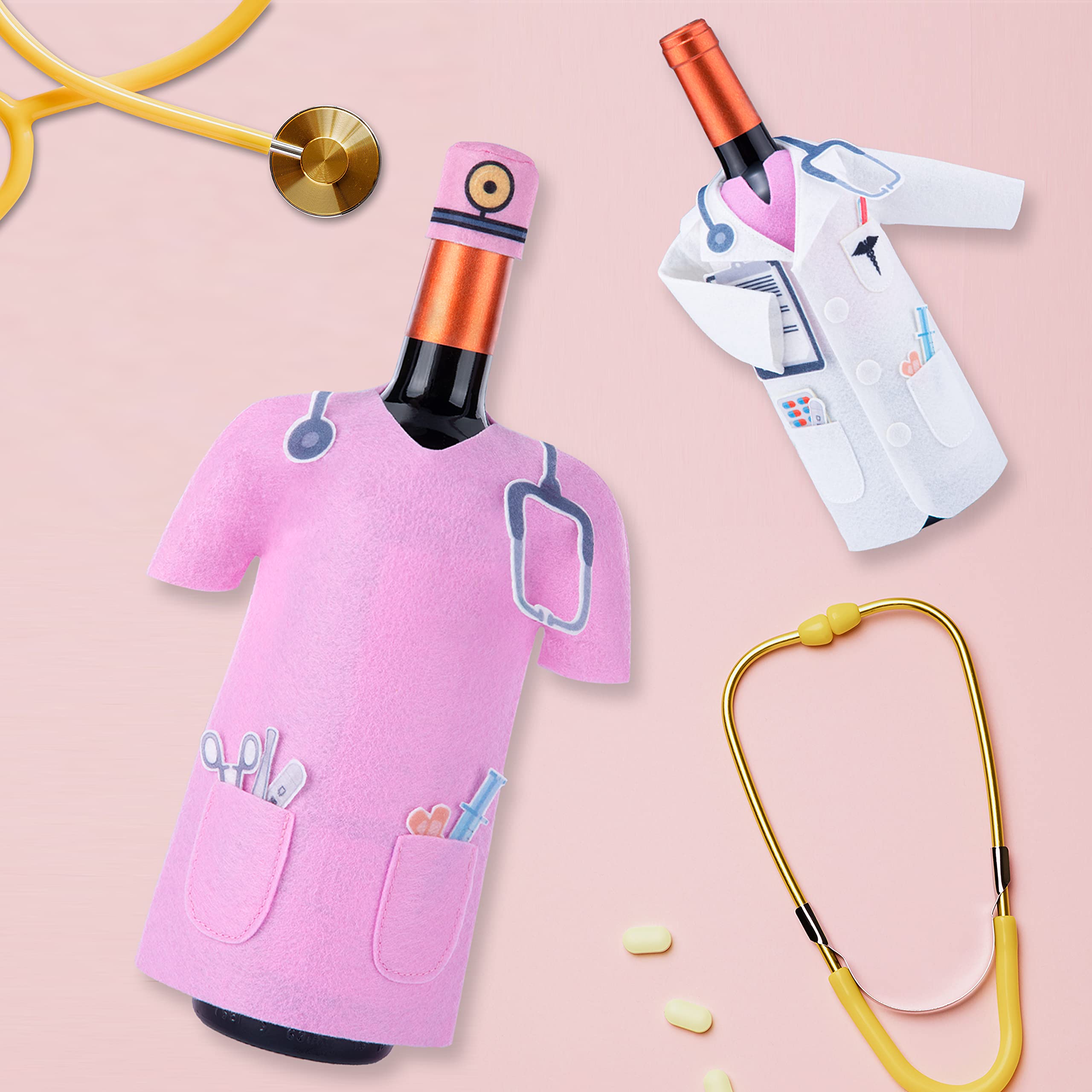 Best Doctor & Nurse Gifts - White Coat Ceremony Wine Bottle Cover for Medical Students, Pharmacists & Practitioners - Perfect Graduation, Appreciation & Retirement Gifts for Healthcare Professionals