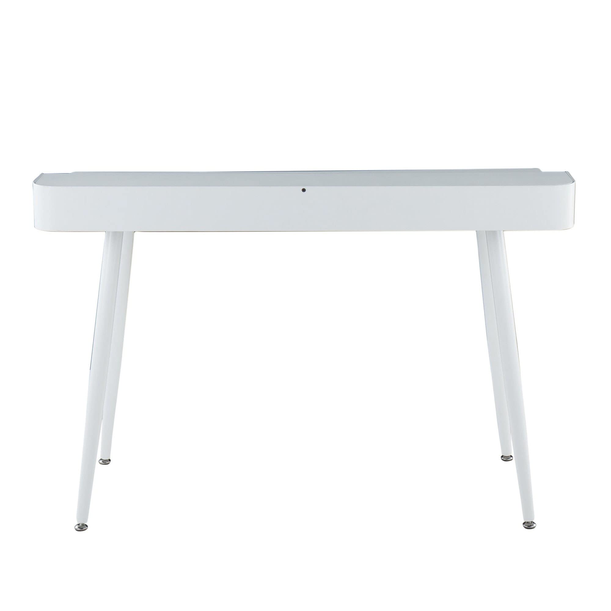 LumiSource Harvey Mid Century Modern Desk - Home Office & Gaming Computer Desk with Drawers, Small Space Saving Workstation for Bedroom, Study or Dorm Room - Perfect for Remote Work, Online Classes & PC Gaming Setup