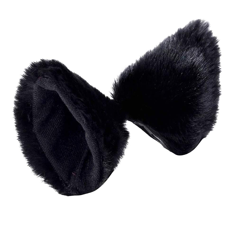 OLYPHAN Cat Ear Clips and Black Tail Set - Animal Ears Hair Accessories for Women, Halloween Costume, Neko Cosplay, Anime Cosplay, Party Outfit - Perfect for Halloween Parties, Cosplay Events, and Themed Costume Nights