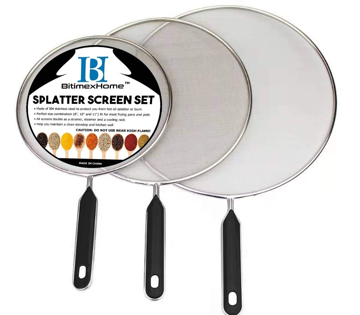 Premium Stainless Steel Grease Splatter Screen Set (8