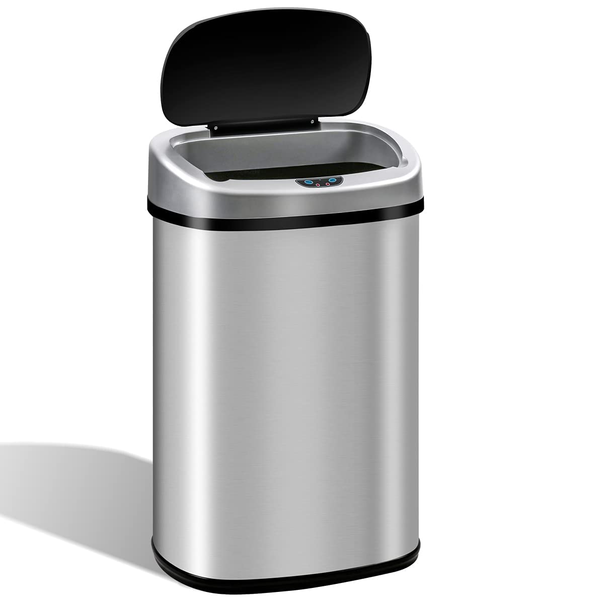 **13 Gallon Automatic Touchless Trash Can with Lid - Slim Stainless Steel Sensor Waste Bin for Kitchen, Home, Office (50L, Silver) | Hands-Free, Hygienic & Space-Saving for Living Room, Bedroom & More**