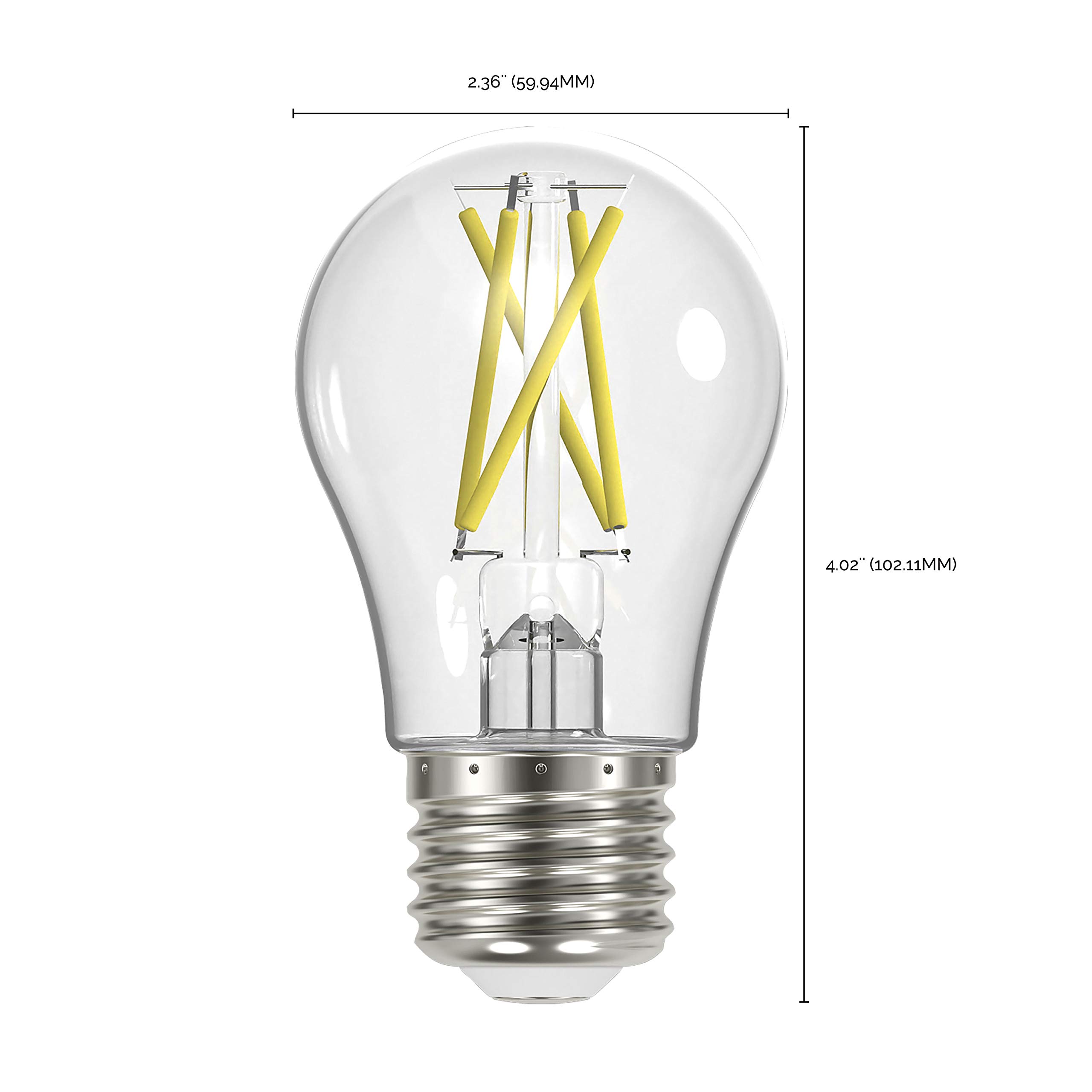 Satco S12414 Dimmable LED Filament Light Bulbs - 8W A19, 2700K Warm White, 90 CRI, 120V - High Lumen Energy Efficient Clear Glass Bulb with Medium Base - Perfect for Home, Hotel, Retail & Office Lighting (Pack of 24)