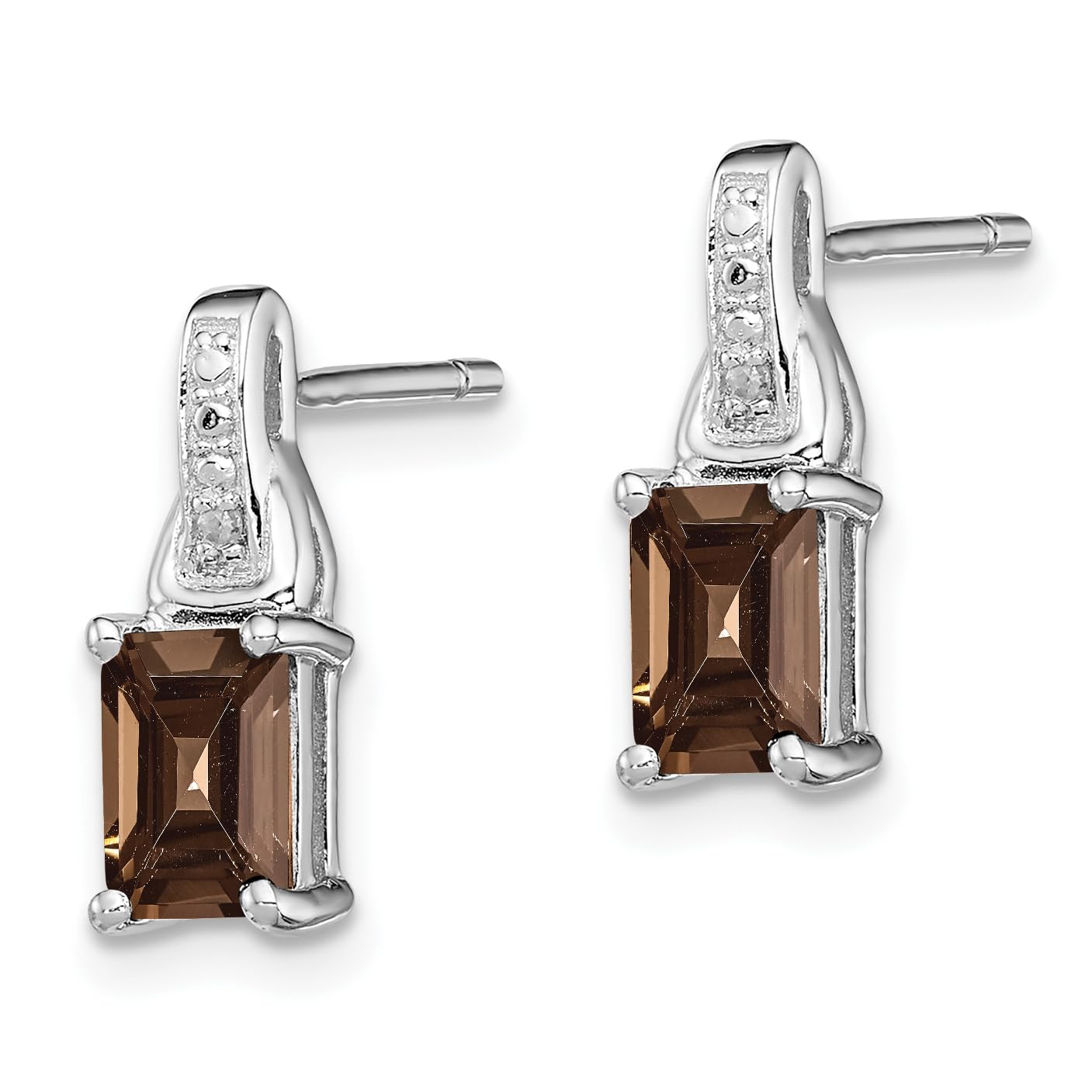 925 Sterling Silver Diamond Brown Smoky Quartz Drop Dangle Earrings for Women - Elegant Bohemian Jewelry for Party, Wedding & Everyday Wear