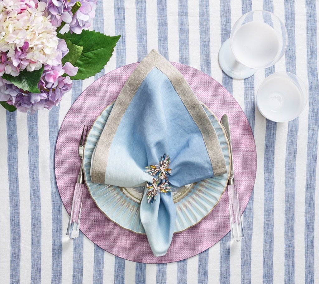 Portofino Waterproof Placemats Set of 4 - Non-Slip Table Mats for Dining, Kitchen, and Outdoor Use - Elegant and Durable Table Setting Accessories