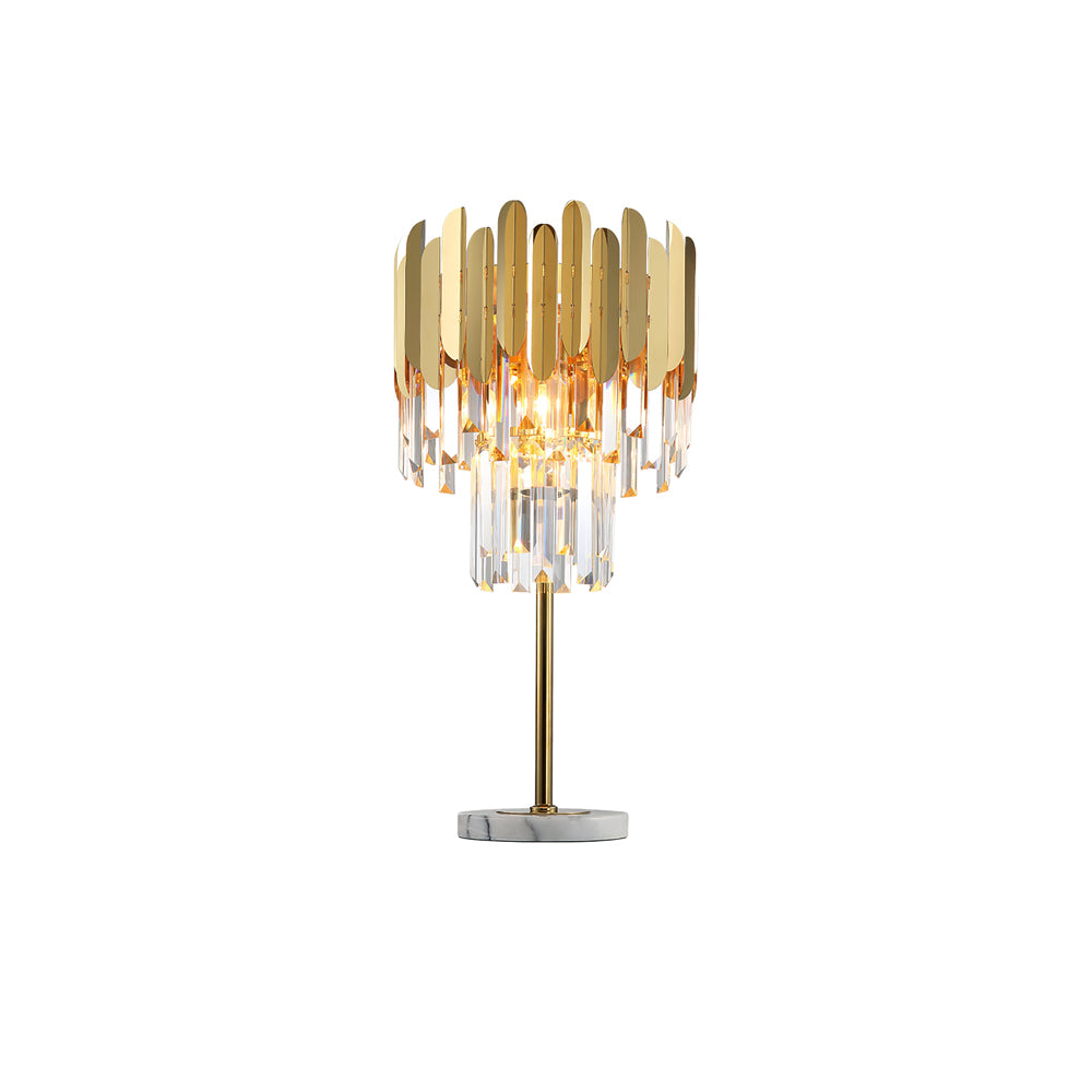 Elegant Crystal Marble LED Desk Lamp - Modern Office & Study Table Light for Home, Bedroom, Dorm - Perfect for Reading, Working & Decor