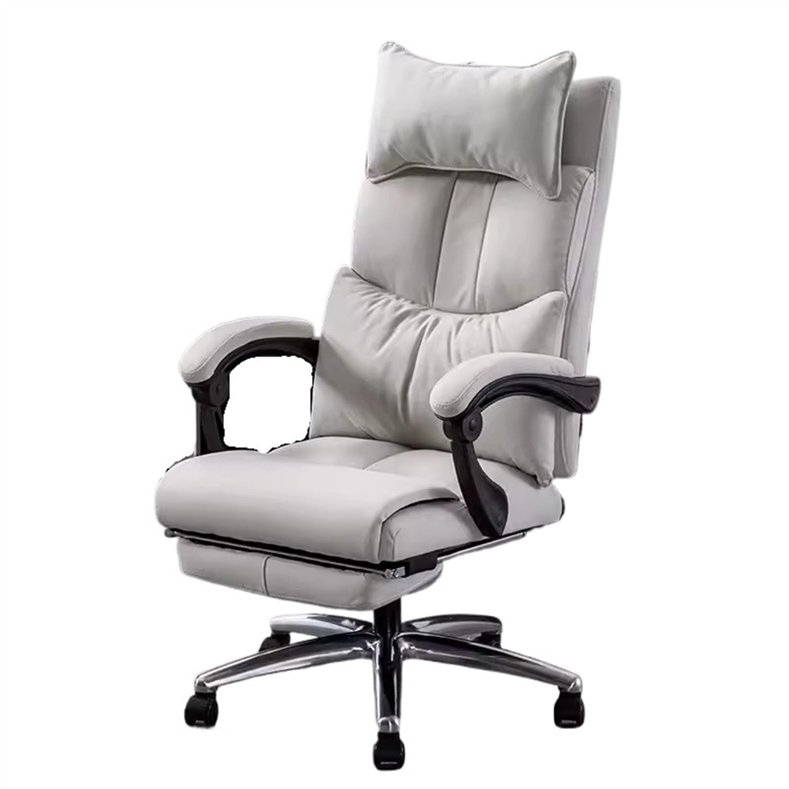 Ergonomic Executive Office Chair - High Back Swivel Computer Desk Chair with Wheels & Breathable Fabric - Adjustable Gaming Chair for Home & Office Workspace (White) - Perfect for Long Hours of Work, Gaming & Video Conferencing