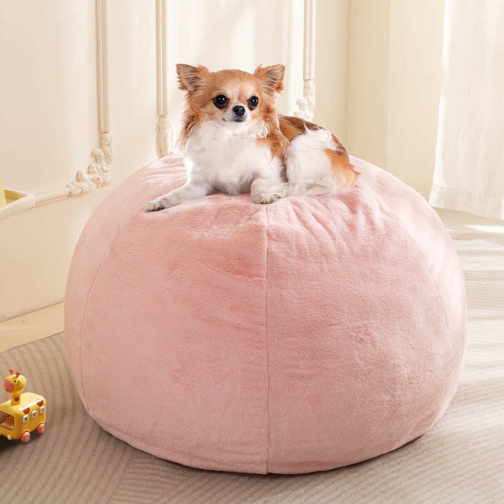 MAXYOYO 2-in-1 Convertible Kids Bean Bag Chair & Floor Bed - Soft Pink Lounge Chair for Boys & Girls - Perfect for Playroom, Bedroom, Reading Nook & Sleepovers