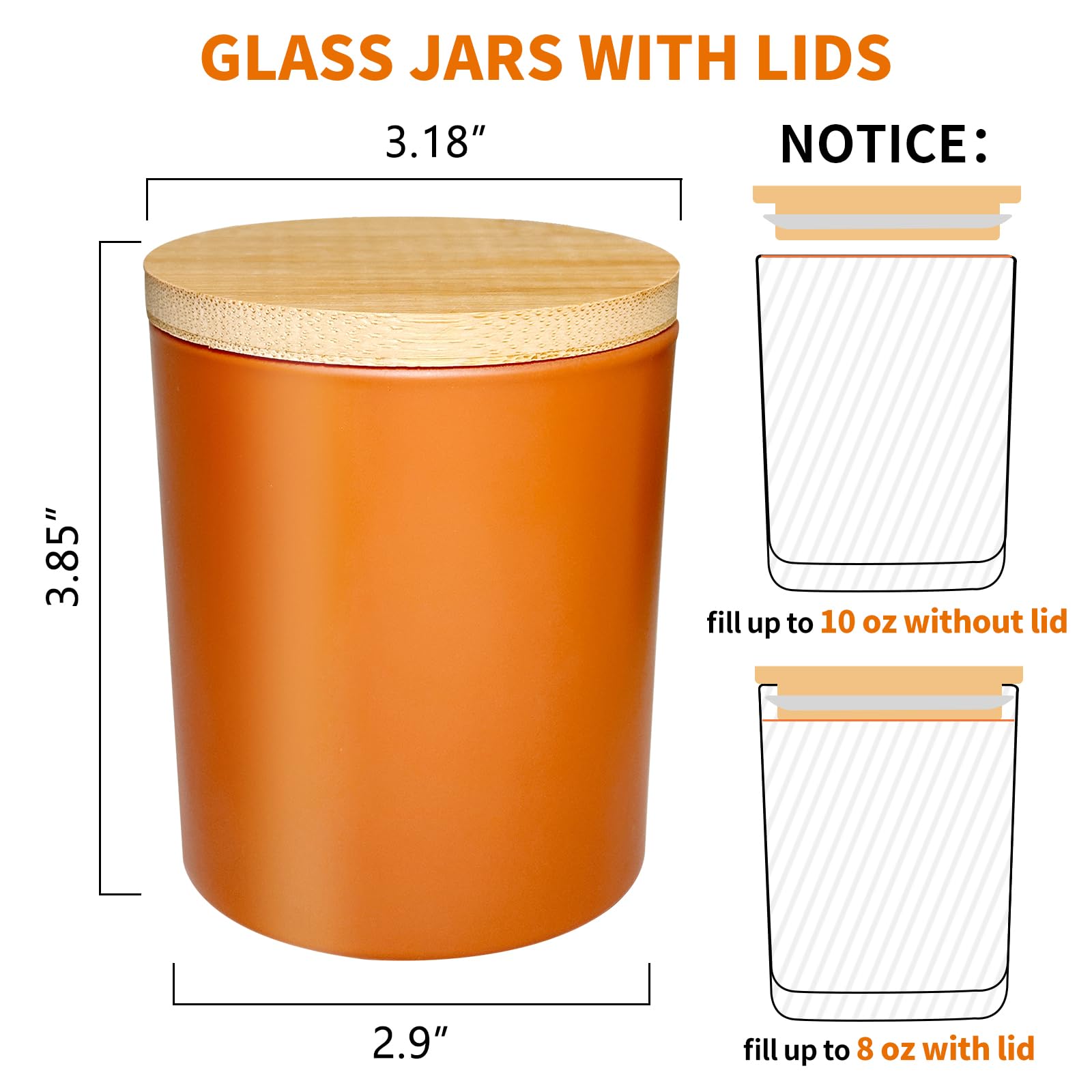 SUPMIND 12 Pack 10oz Glass Candle Jars with Bamboo Lids - Empty Candle Containers for DIY Candle Making, Fall Decor, Home Fragrance - Includes Sticky Labels & Dishwasher Safe - Perfect for Gifts, Weddings, Spa Relaxation