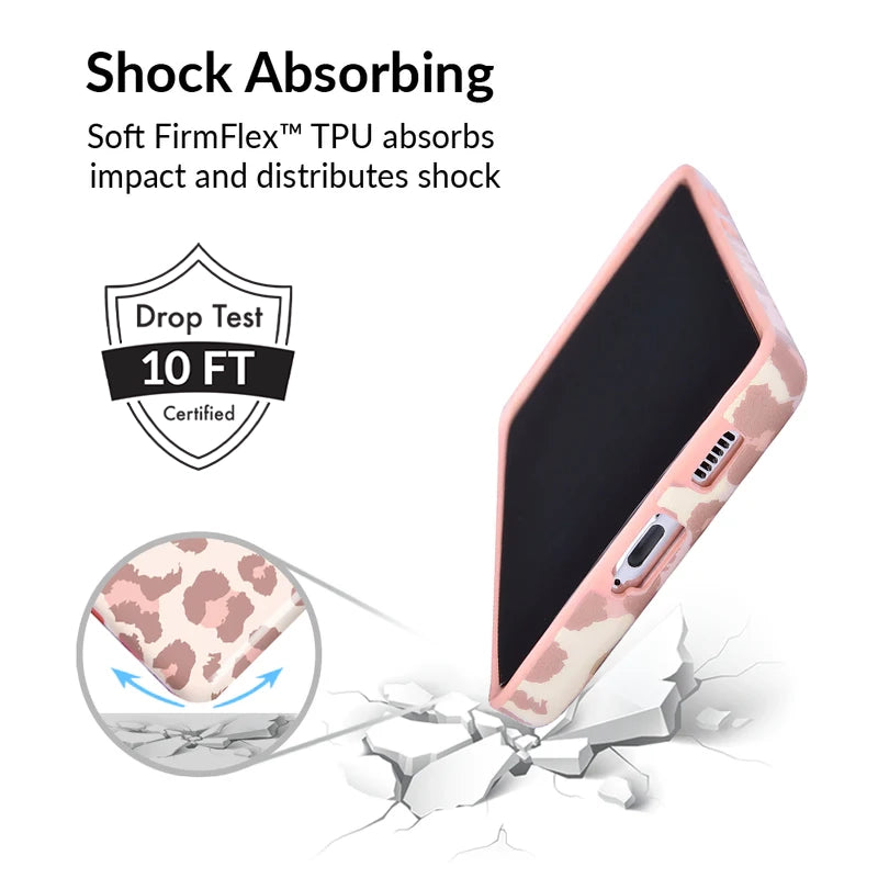 Samsung Galaxy Phone Case - Blush Leopard Print Protective Cover for Samsung S21/S20/S10/Note 20 - Stylish & Durable Slim Fit Case for Everyday Use & Travel