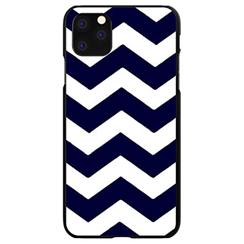 Navy Blue White Chevron Stripes On Black Case