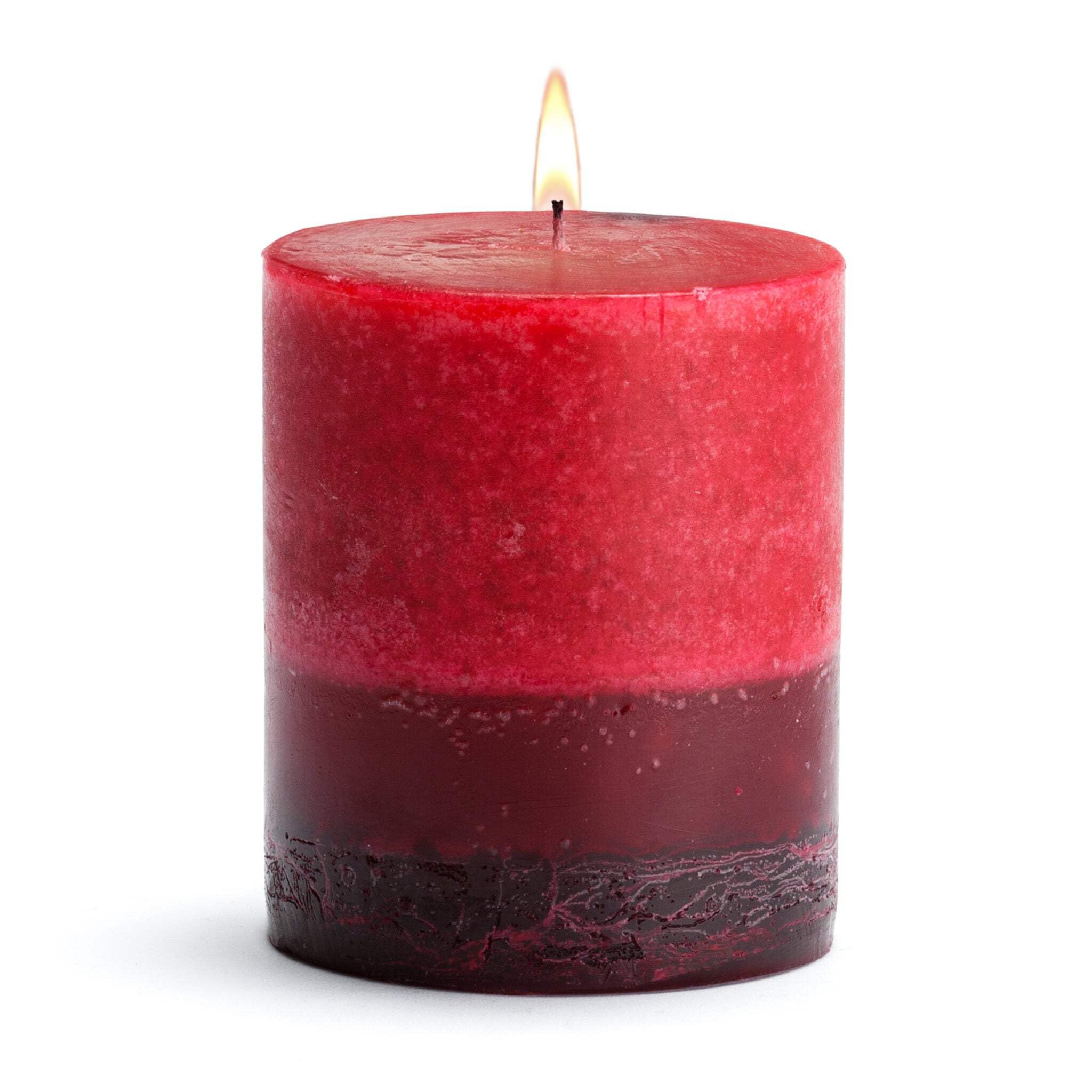 Elegant Pomegranate Scented Elliptical Pillar Candles for Home Decor, Weddings & Relaxation