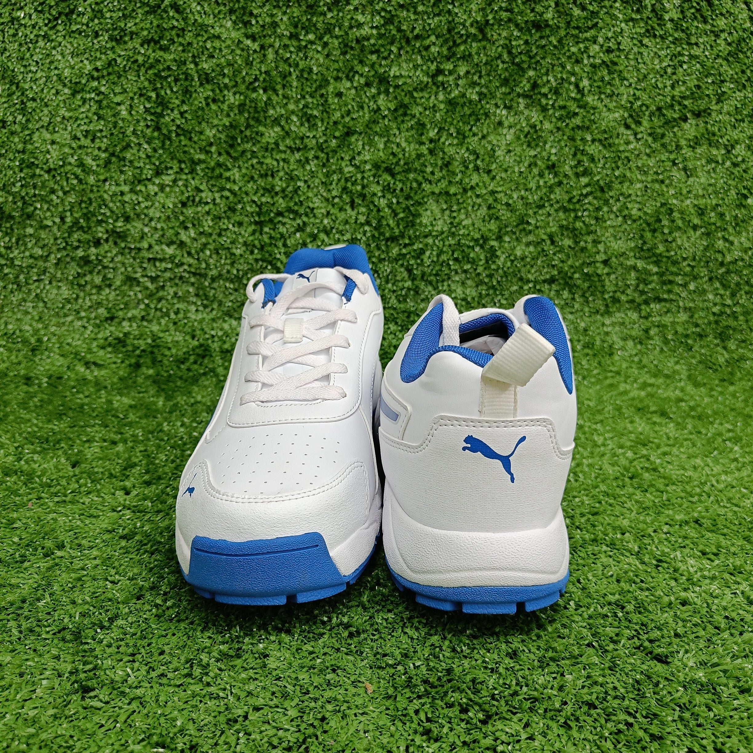 Puma White & Blue Team Royal Cricket Shoes - Lightweight & Durable for Men & Women - Perfect for Cricket Matches, Training & Outdoor Sports