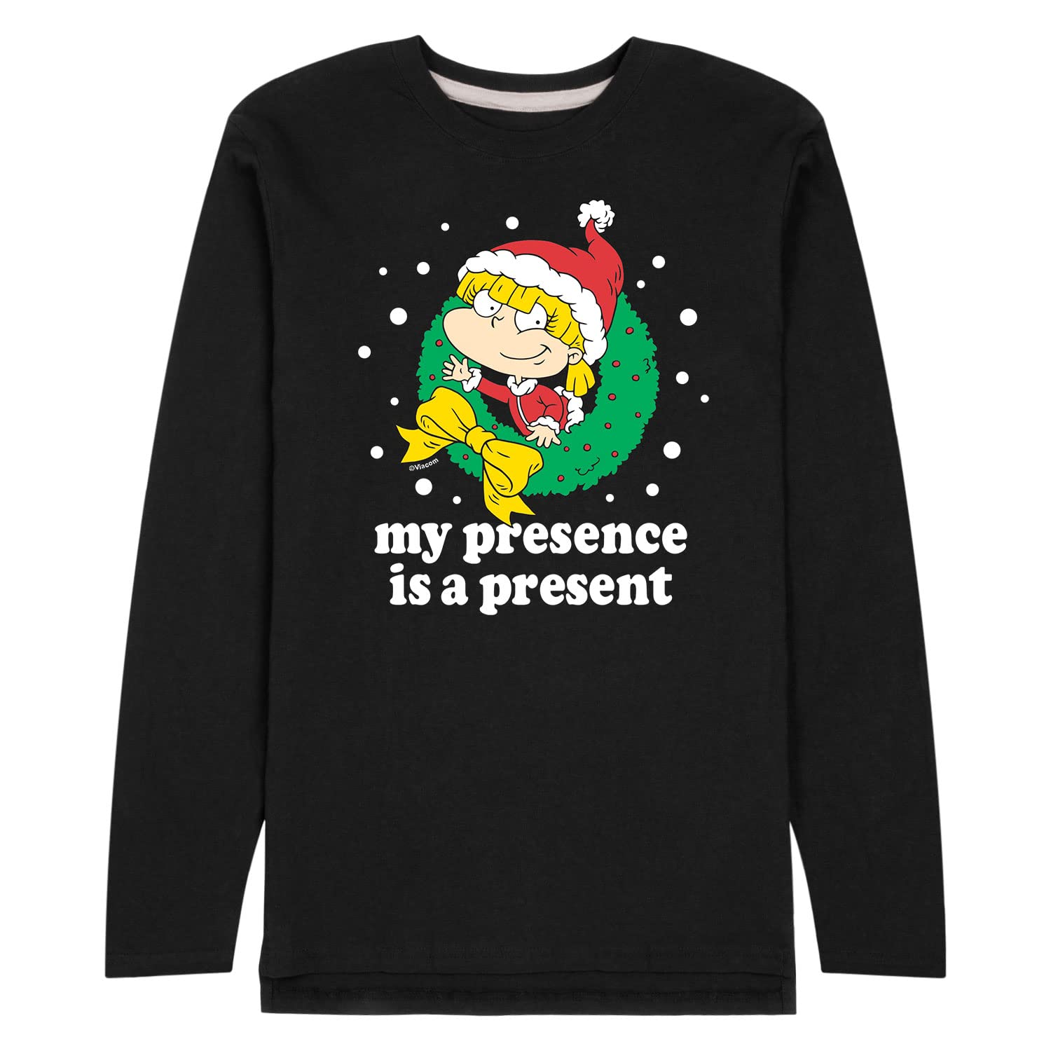 HYBRID APPAREL Rugrats Men's Christmas Holiday Graphic Long Sleeve T-Shirt - Festive Cartoon Character Tee for Holiday Parties & Family Gatherings