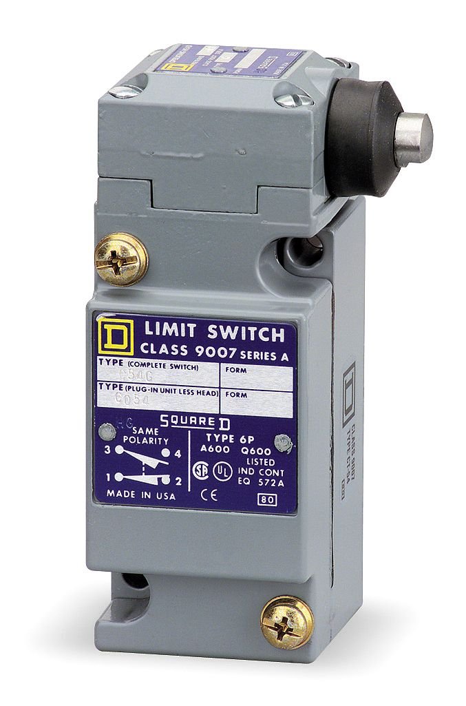 Heavy Duty NEMA Limit Switch 9007C54G - Full Size, 1 Pole, Side Push Plunger Head - Ideal for Industrial Machinery & Automation Equipment