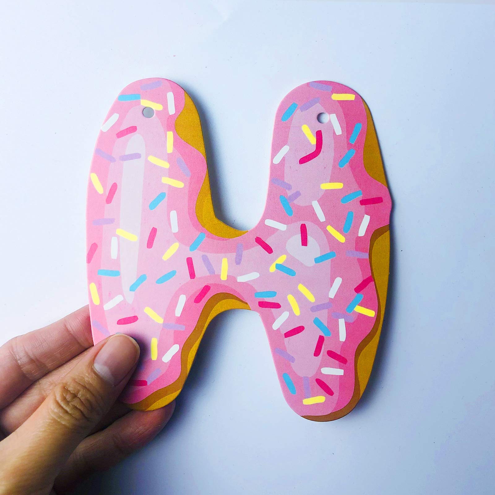 Happy Birthday Donut Banner - Pink Donut Party Decorations & Supplies for Birthday Celebrations, Baby Showers, and Donut-Themed Parties