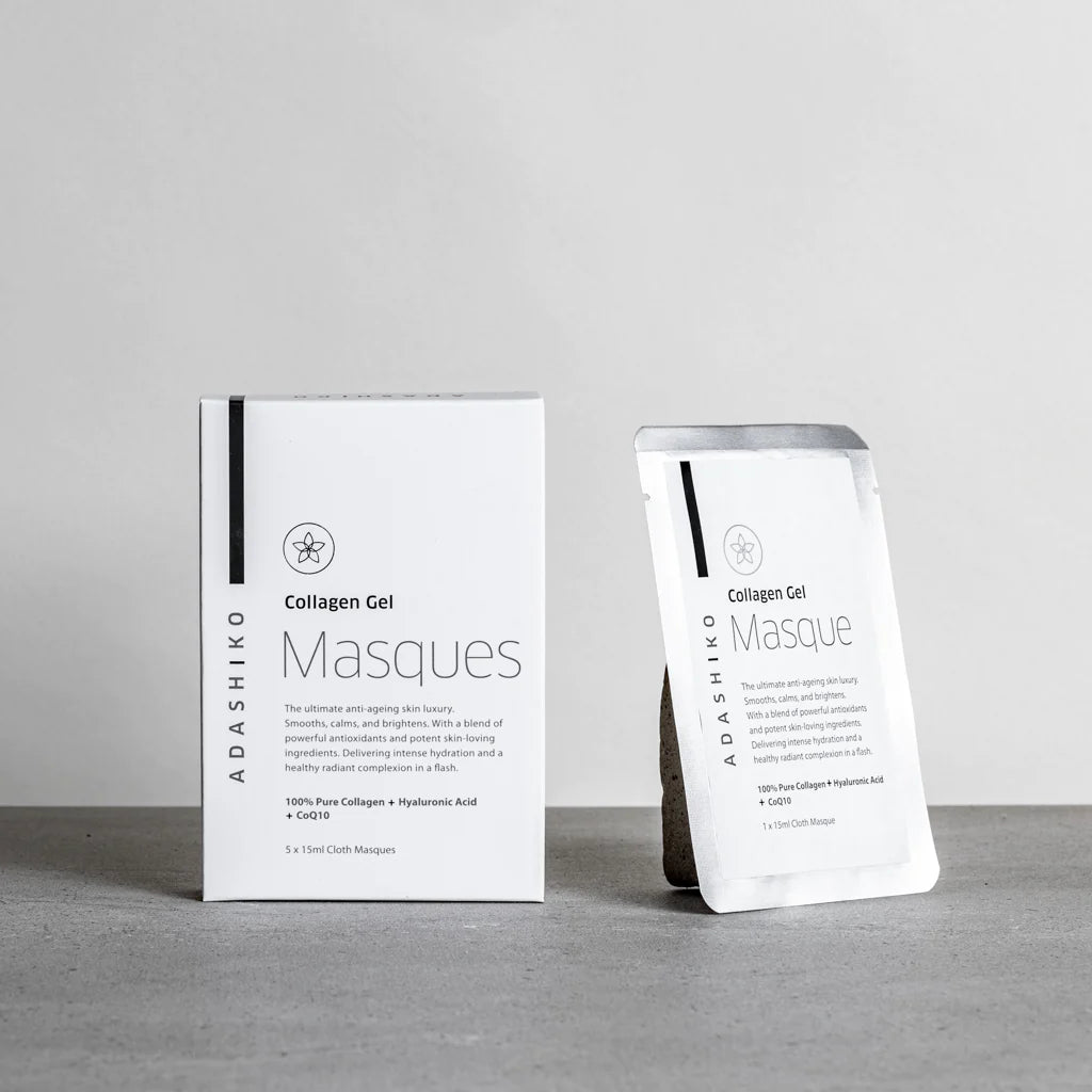 Adashiko Collagen Gel Face Masks - Hydrating & Anti-Aging Sheet Mask for Glowing Skin | Perfect for Daily Skincare Routine & Spa Night
