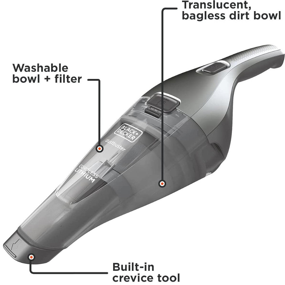 BLACK+DECKER HNVC220BCZ01 Dustbuster Hand Vacuum - Cordless, Lightweight, Powerful Suction for Quick Cleanups at Home, Car, and Office