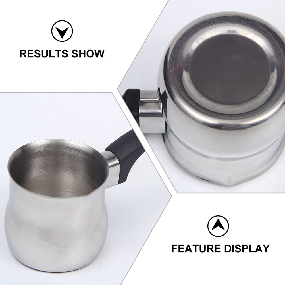 Stainless Steel Milk Frothing Pitcher for Latte & Cappuccino - 12oz Coffee Frother Cup with Handle, Perfect for Home Baristas & Coffee Shops - Ideal for Espresso, Latte Art & Hot Chocolate Making