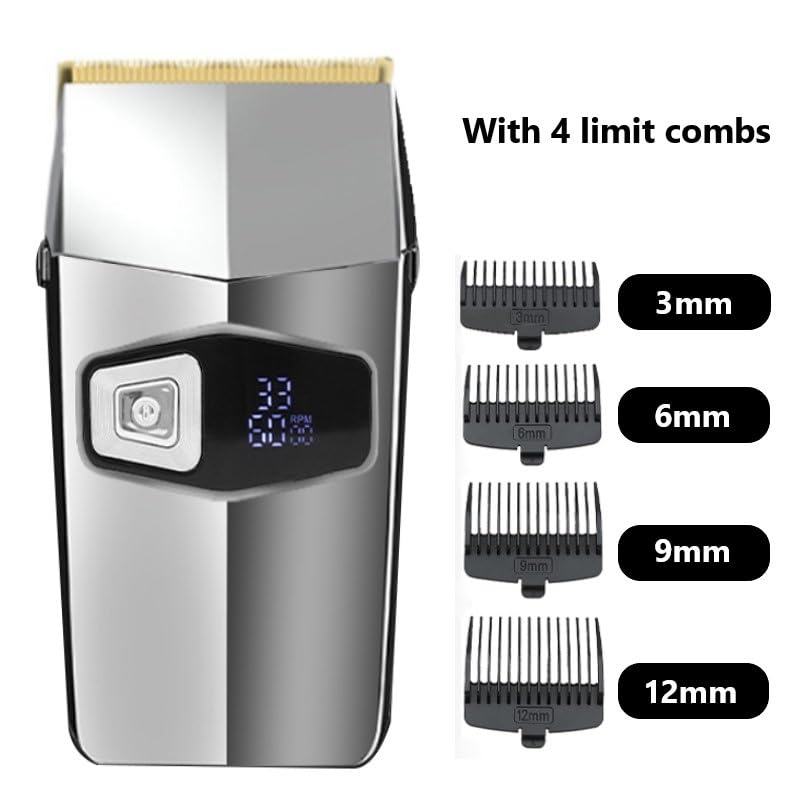 Professional Cordless Electric Razor for Men - Rechargeable Barber Shaver for Beard, Head & Body Hair - Perfect for Home, Travel & Salon Use