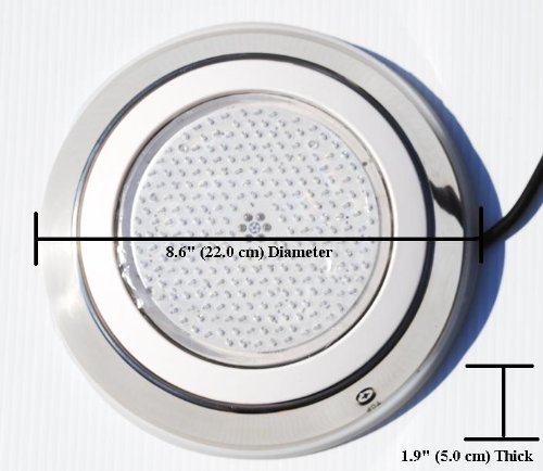 12V 603 LED Color Changing Underwater Light - Stainless Steel Waterproof Pool Light with 13ft Cable for Swimming Pools, Spas & Fountains