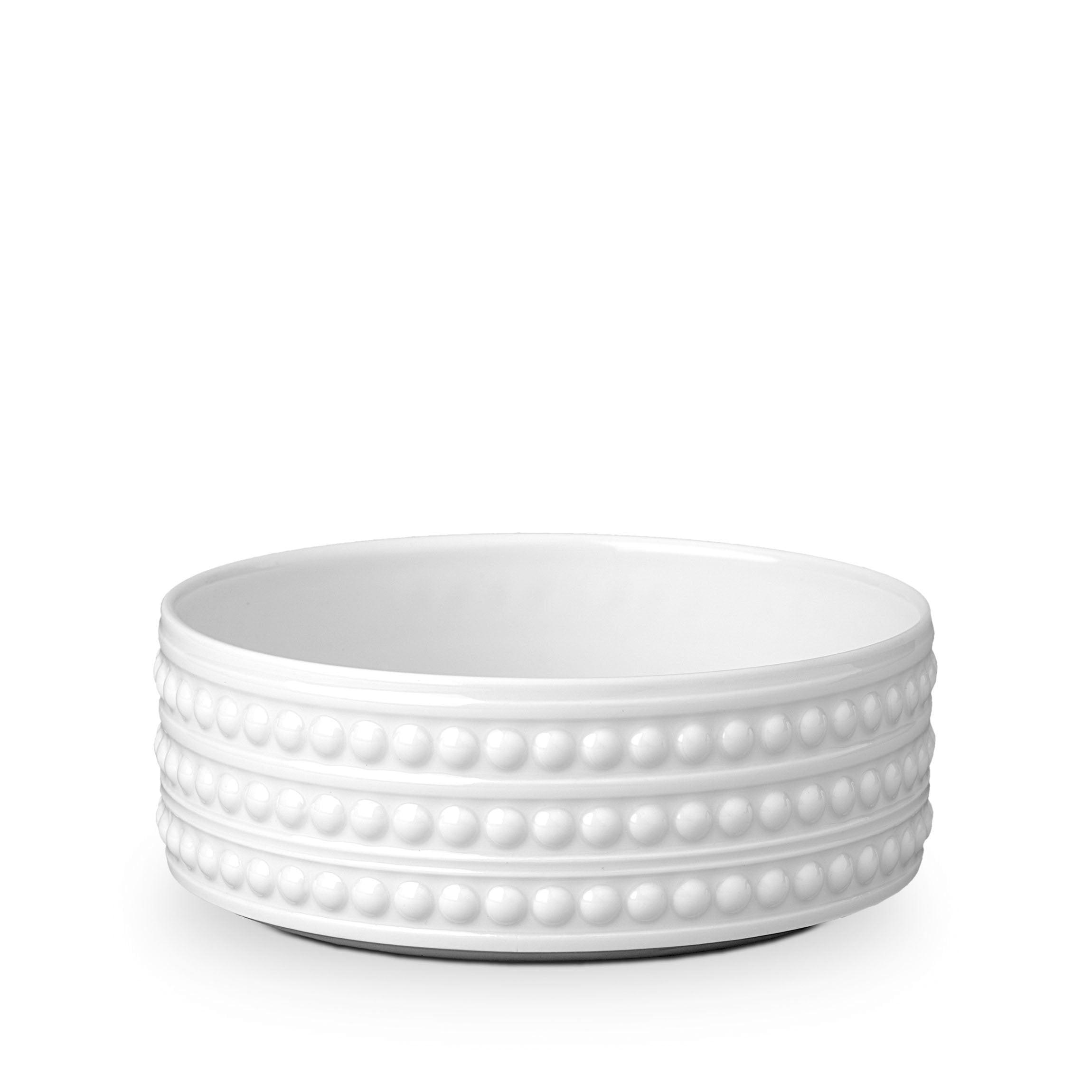 Perlée Deep White Bowl - Elegant Ceramic Serving Bowl for Soups, Salads & Desserts | Perfect for Dining, Entertaining & Home Decor