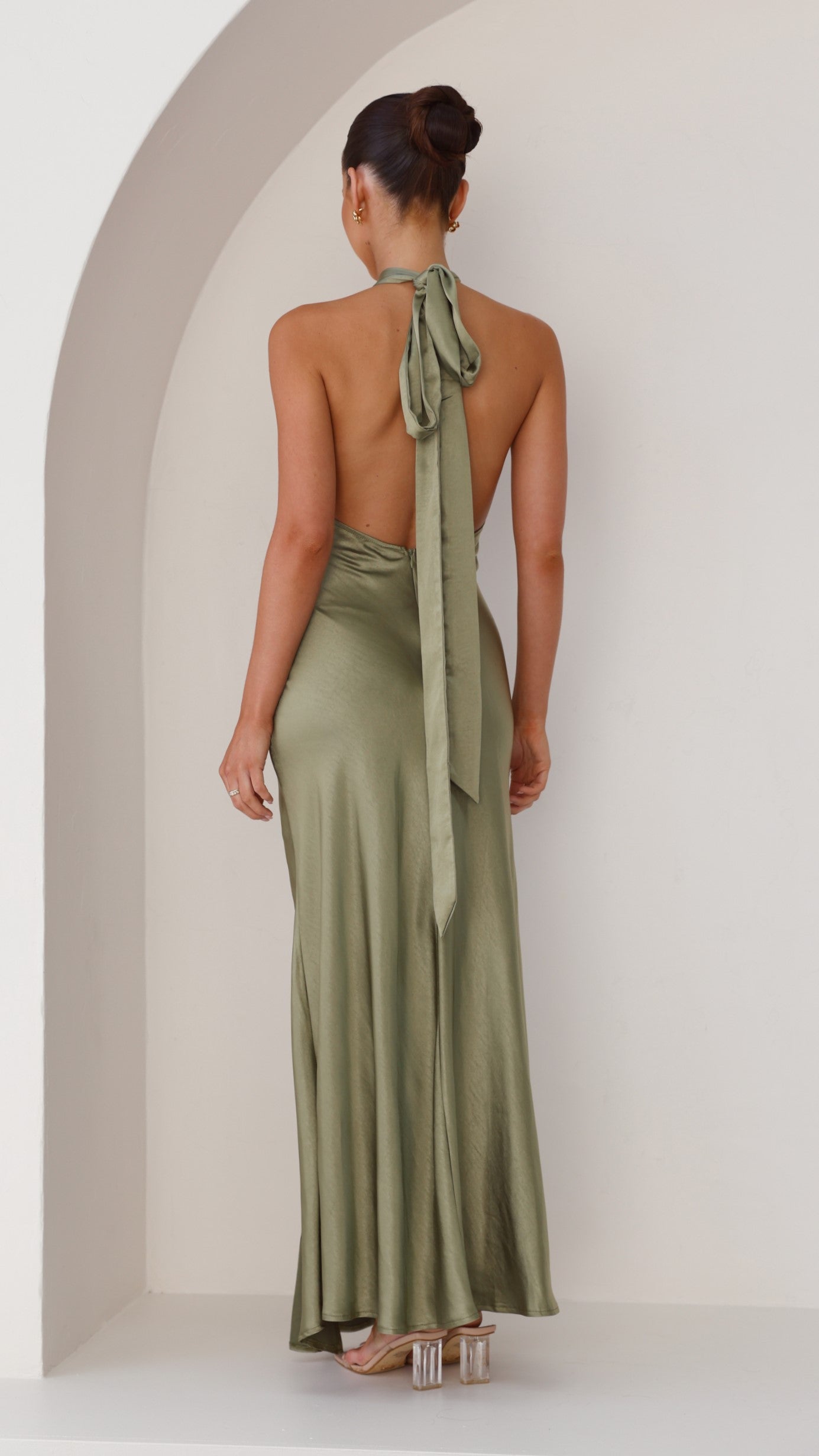 Amalia Maxi Dress for Women - Olive Green Long Flowy Summer Dress - Perfect for Beach Vacations, Weddings & Casual Outings